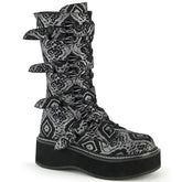 demonia-emily-322-black-silver-faux-nubuck-leather